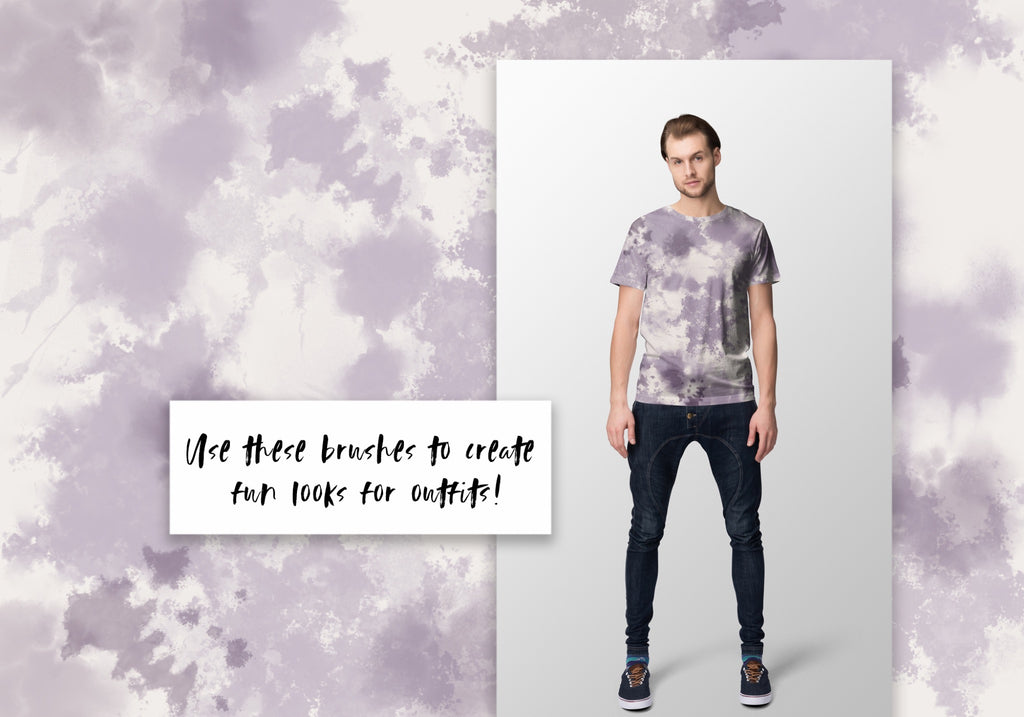 Procreate Ink Blot Tie-Dye Brushes Vol. 2, Set of 24 (.brushset)