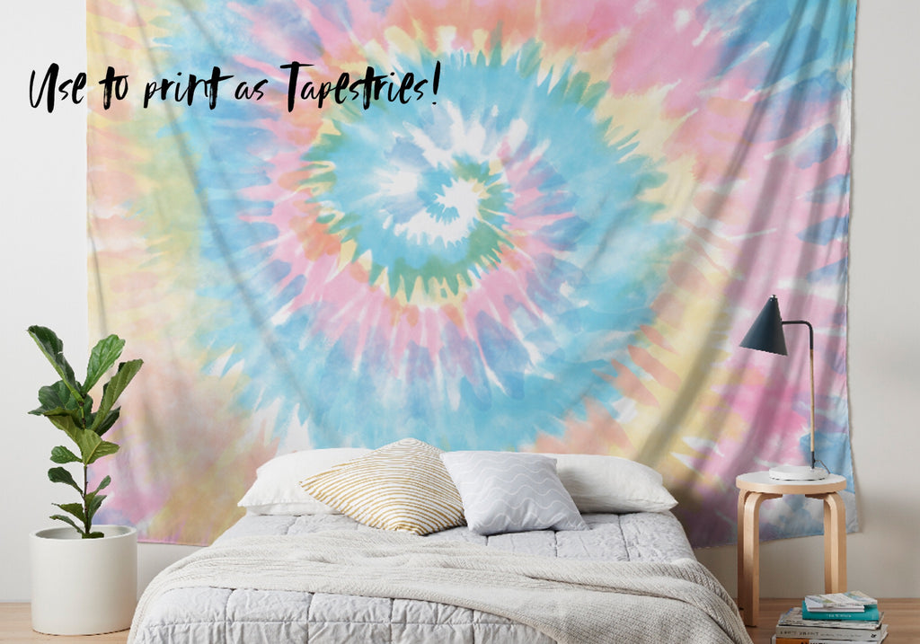Pastel Tie-Dye Backgrounds, Set of 9