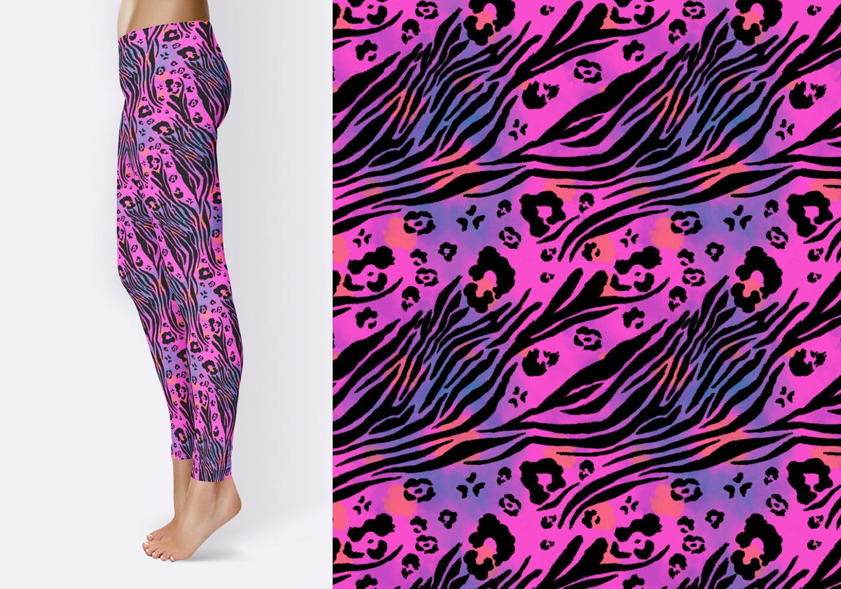 Seamless Rainbow Leopard Pattern, Tie-Dye Animal Print