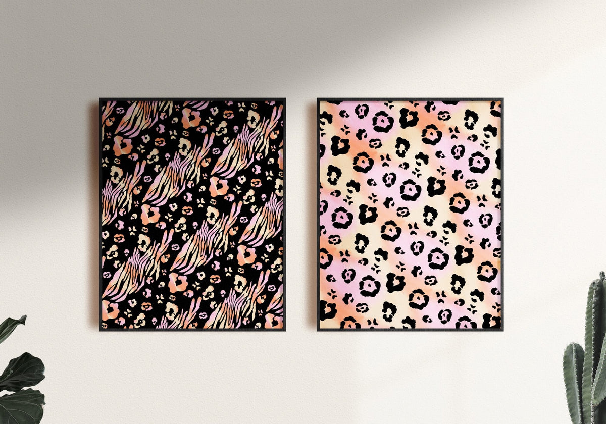Seamless Rainbow Leopard Pattern, Tie-Dye Animal Print