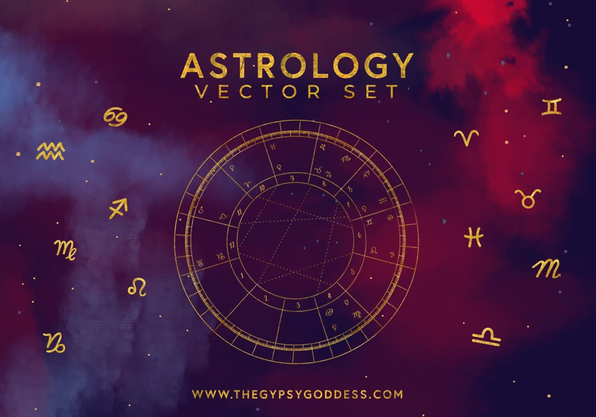 Astrology Vector Set & Birth Chart (Birth Chart + Icons)