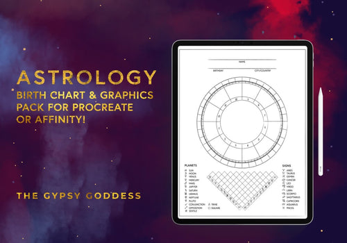 Astrology Birth Chart, Icon Set & Printables — Procreate Version