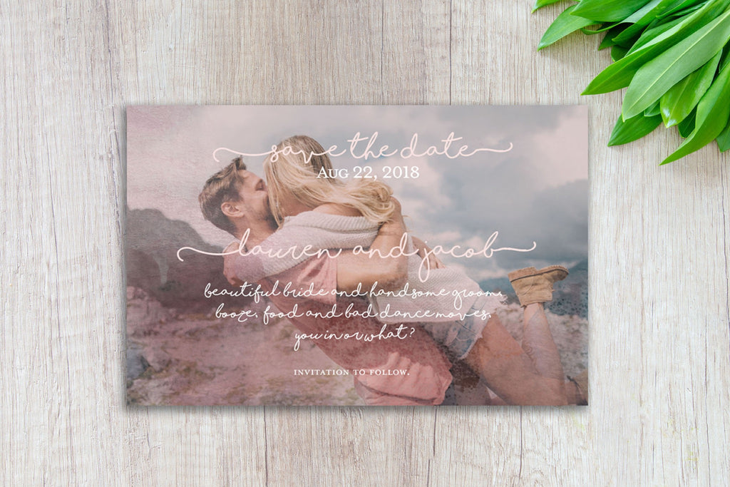 Boho Watercolor Wedding Invite Set