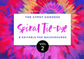 Digital Tie-Dye Spiral Backgrounds, Vol. 2, Set of 8