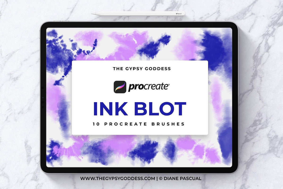 Procreate Ink Blot Tie-Dye Brushes, Set of 10 (.brushset)
