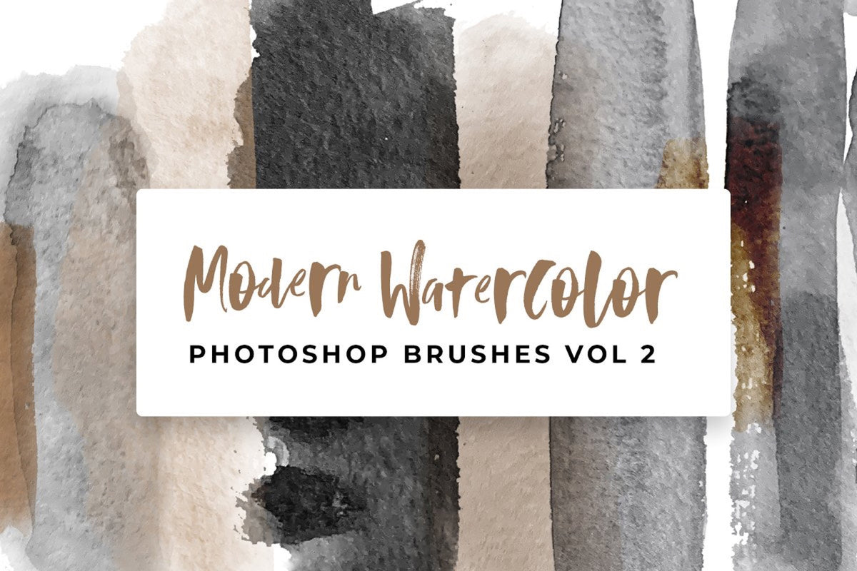 Modern Watercolor Photoshop Brushes, Set of 16 (.abr)