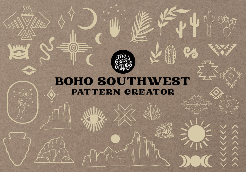 Boho Southwest Seamless Patterns & Vector Set