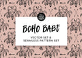 Boho Babe Vector Set