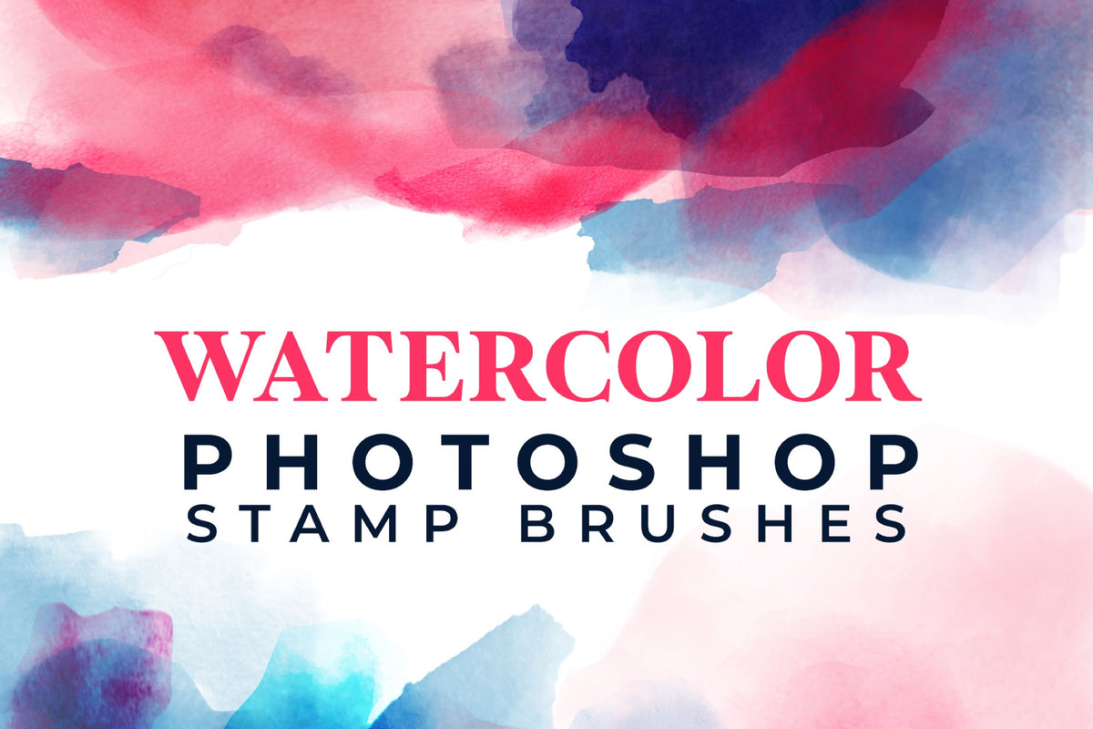 Watercolor Photoshop Brush Set, 15 Stamp Brushes (.abr)