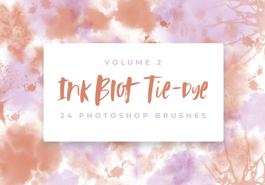 Tie-Dye Ink Blot Photoshop Brushes Vol. 2, Set of 24 (.abr)