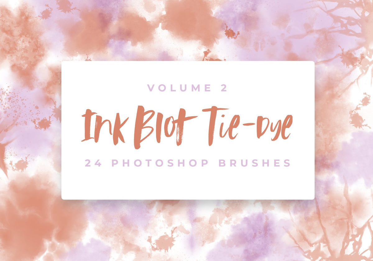 Tie-Dye Ink Blot Photoshop Brushes Vol. 2, Set of 24 (.abr)