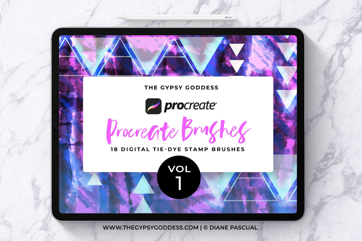 Procreate Tie-Dye Spirals Brush Set Vol. 1 (.brushset)