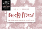 Dusty Floral Tie-Dye Seamless Patterns, Set of 3