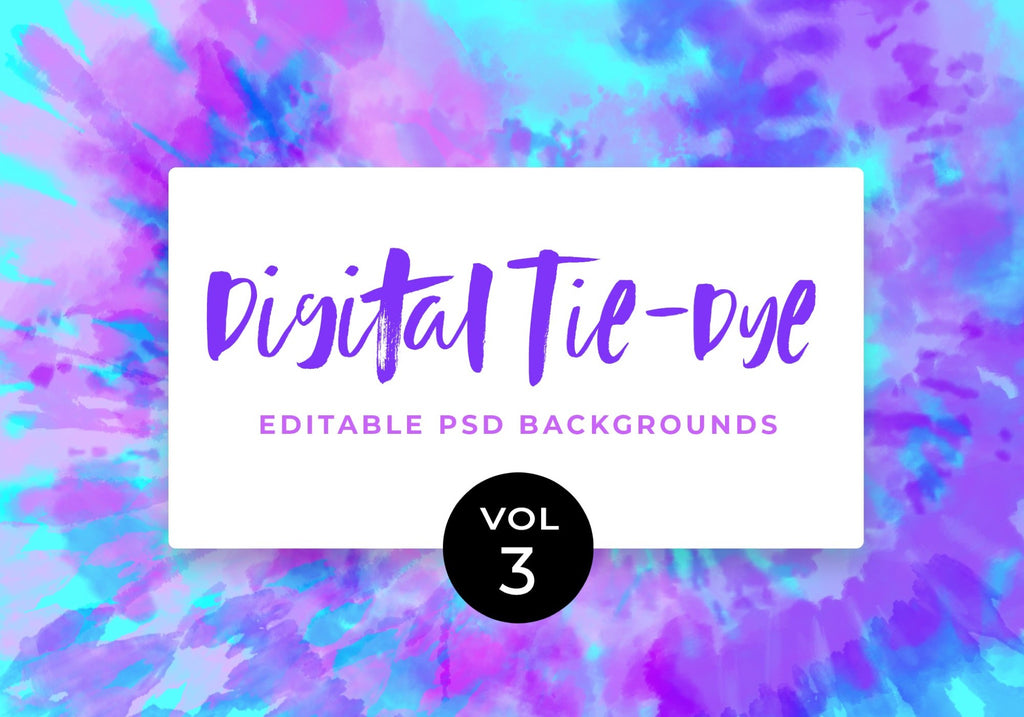 Digital Tie-Dye Spiral Backgrounds, Vol. 3, Set of 8