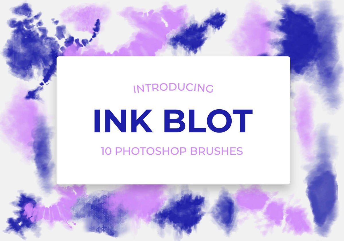 Tie-Dye Ink Blot Photoshop Brushes, Set of 10 (.abr)