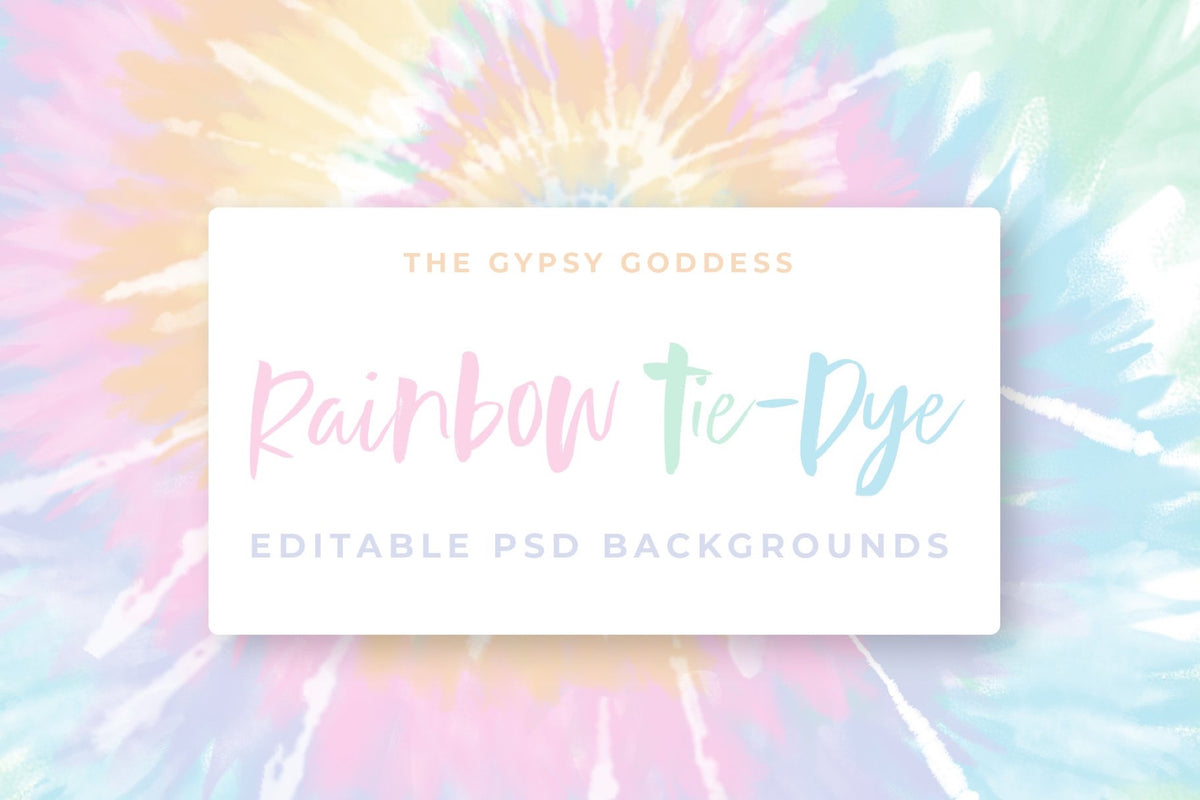 Rainbow Tie-Dye Backgrounds, Set of 8