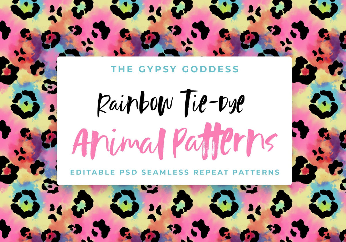 Seamless Rainbow Leopard Pattern, Tie-Dye Animal Print