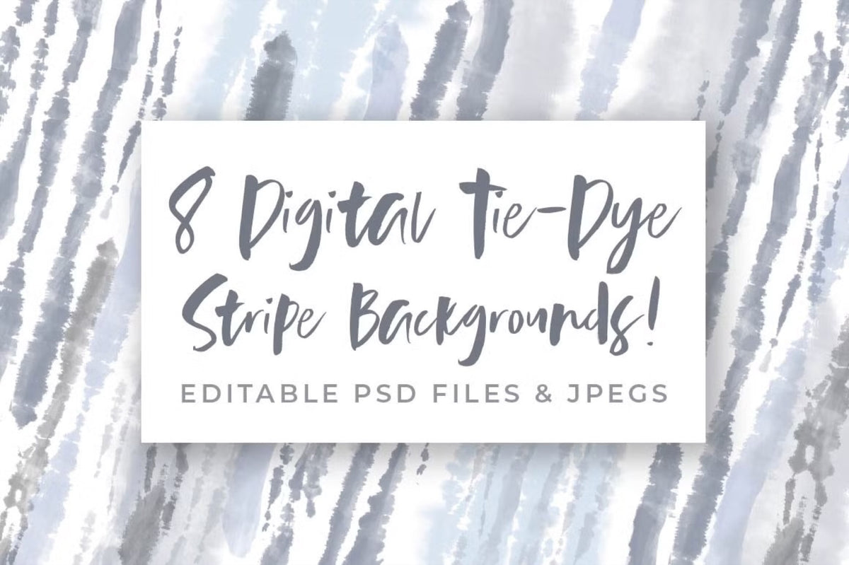 Digital Tie-Dye Stripe Backgrounds, Set of 8
