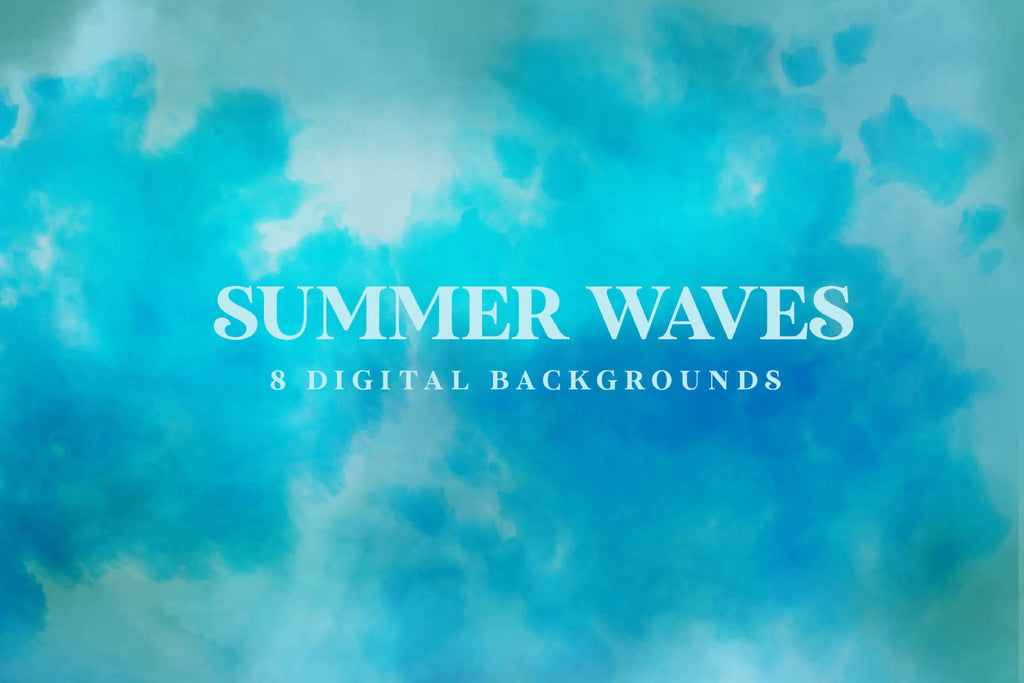 Summer Waves Backgrounds, Set of 8