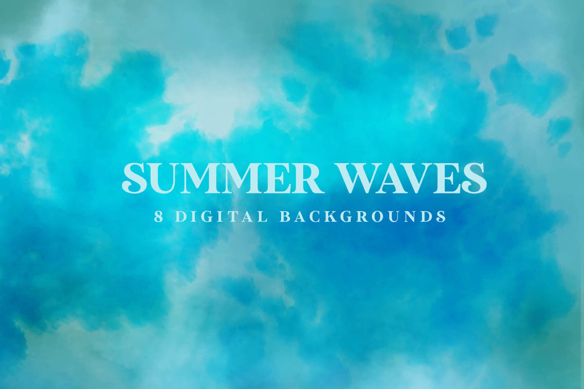 Summer Waves Backgrounds, Set of 8