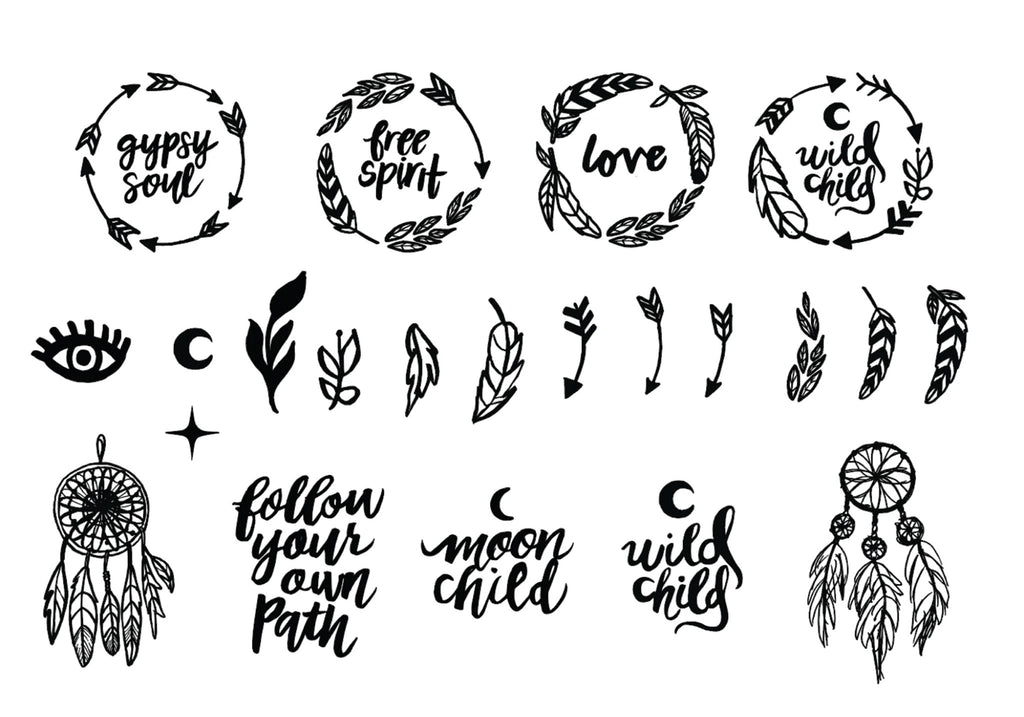 Boho Babe Vector Set