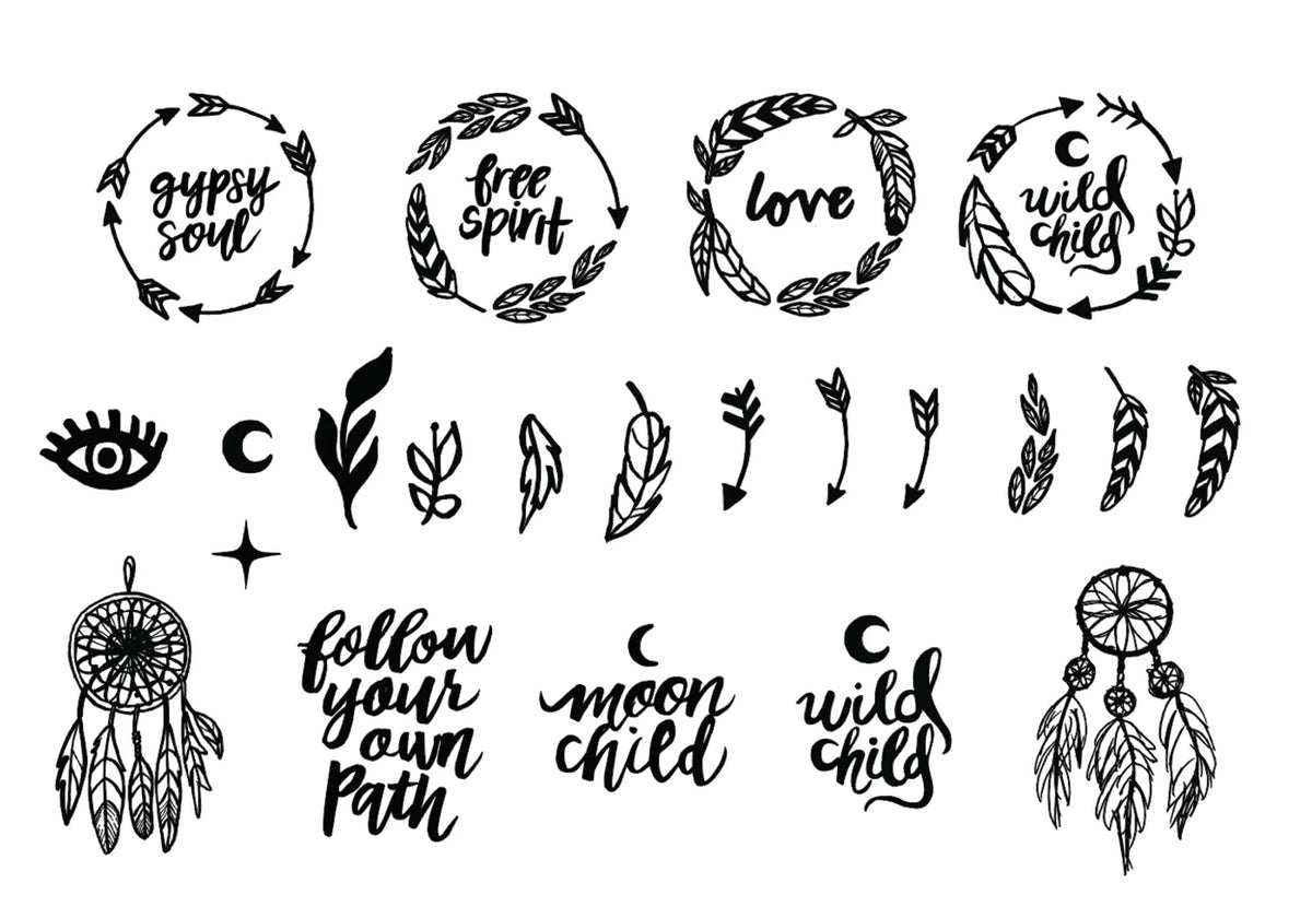 Boho Babe Vector Set