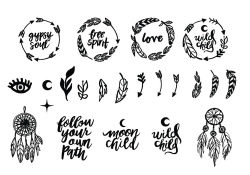 Boho Babe Vector Set