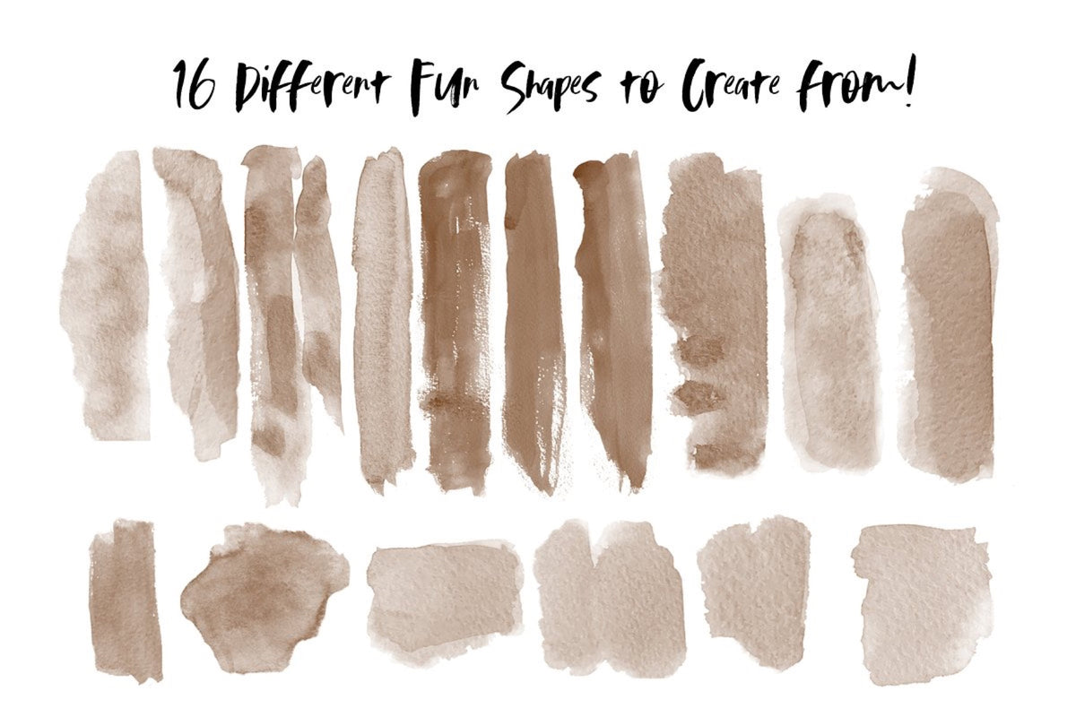 Procreate Modern Watercolor Brushes, Set of 16 (.brushset)