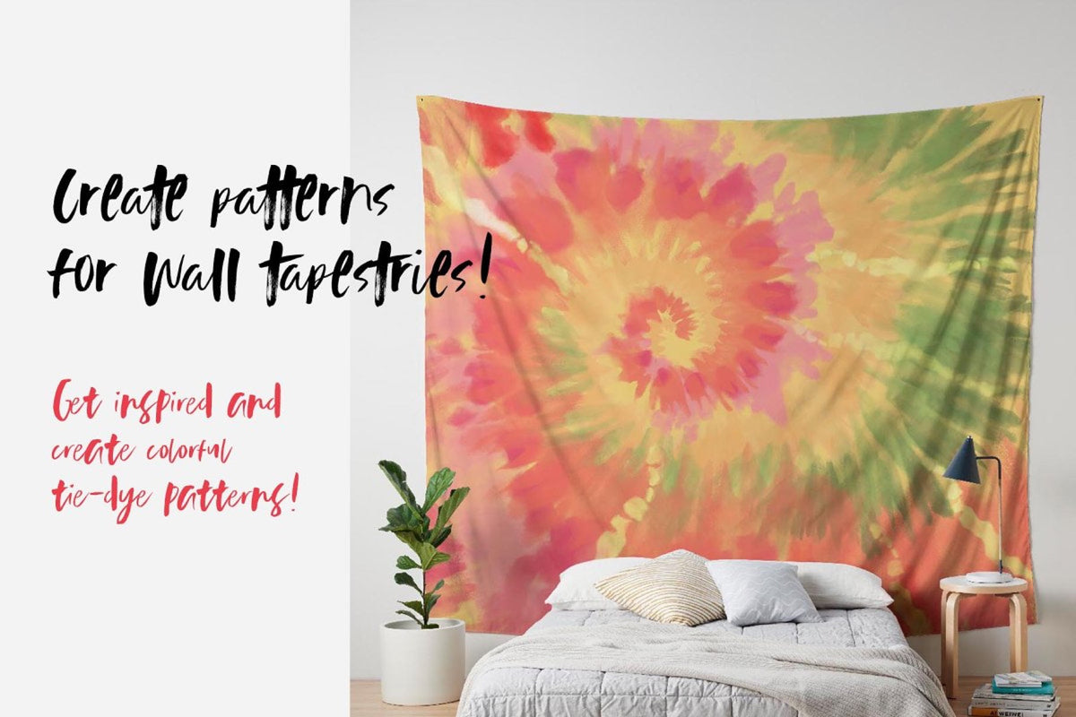 Procreate Tie-Dye Spirals Brush Set Vol. 3 (.brushset)