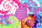 Neon Tie-Dye Spirals Backgrounds, Vol. 1, Set of 8