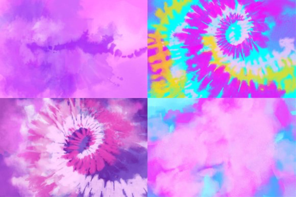 Digital Tie-Dye Spiral Backgrounds, Vol. 3, Set of 8