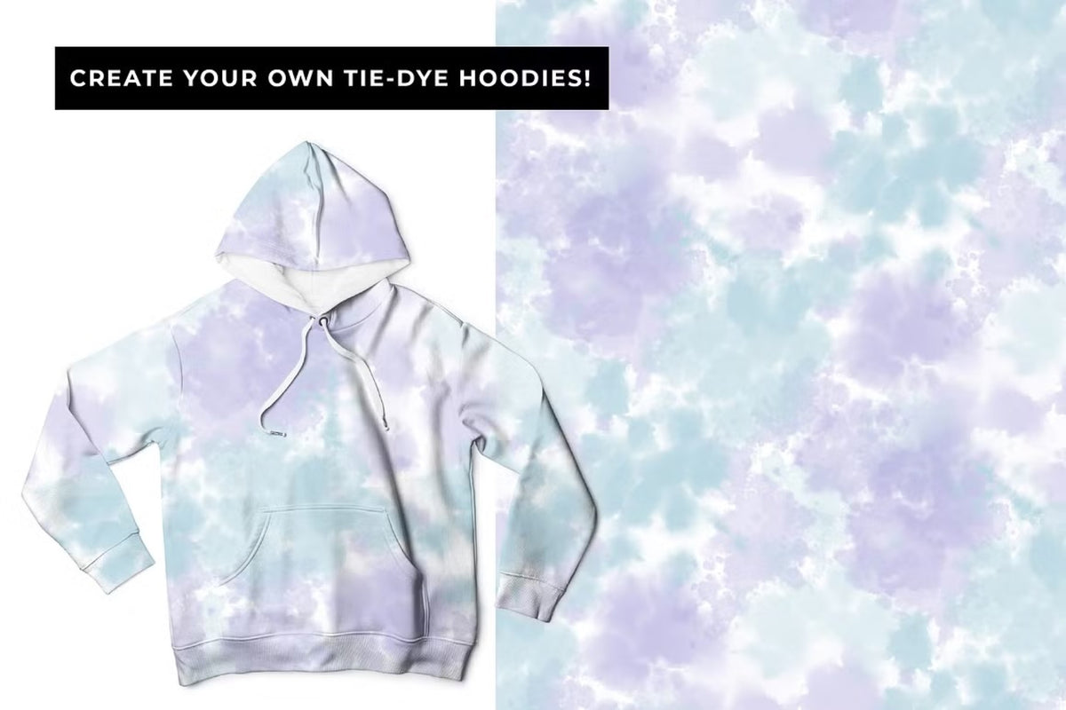 Pastel Goth Tie-Dye Seamless Pattern, Set of 8 (Pastel Poison)