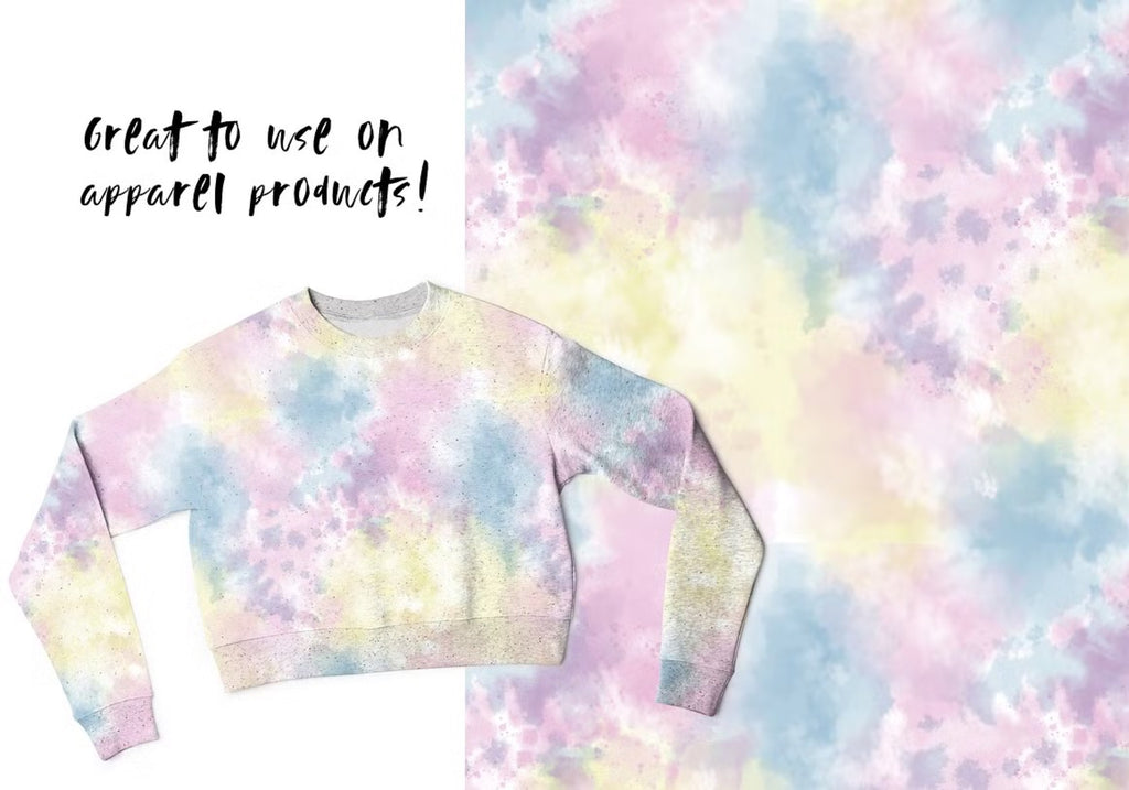 Seamless Pastel Tie-Dye Vol. 2, Set of 8