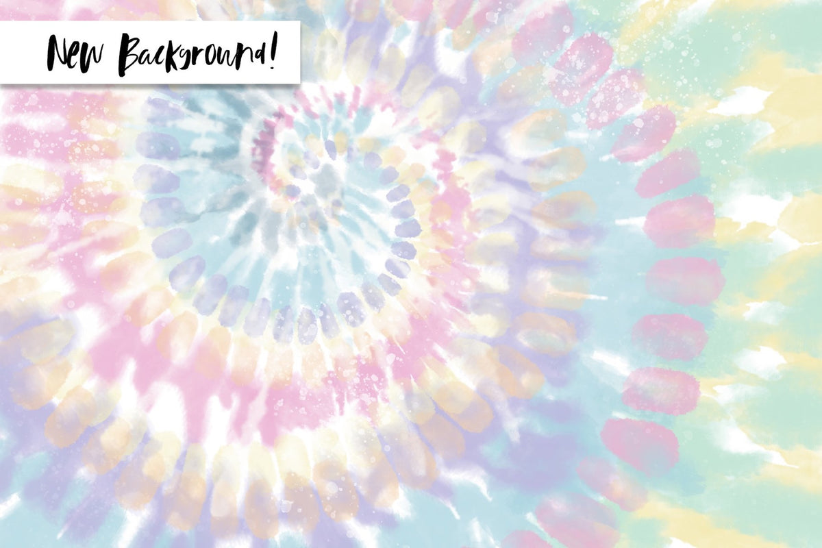 Rainbow Tie-Dye Backgrounds, Set of 8