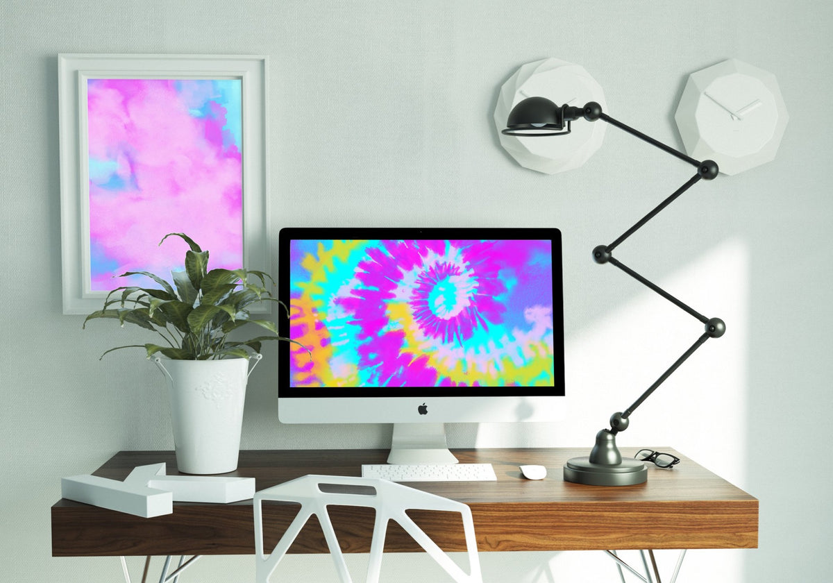 Digital Tie-Dye Spiral Backgrounds, Vol. 3, Set of 8