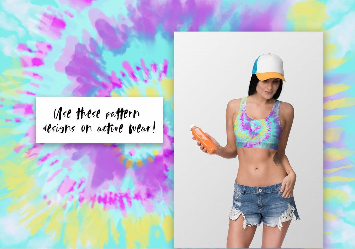 Neon Tie-Dye Backgrounds, Vol. 4, Set of 10