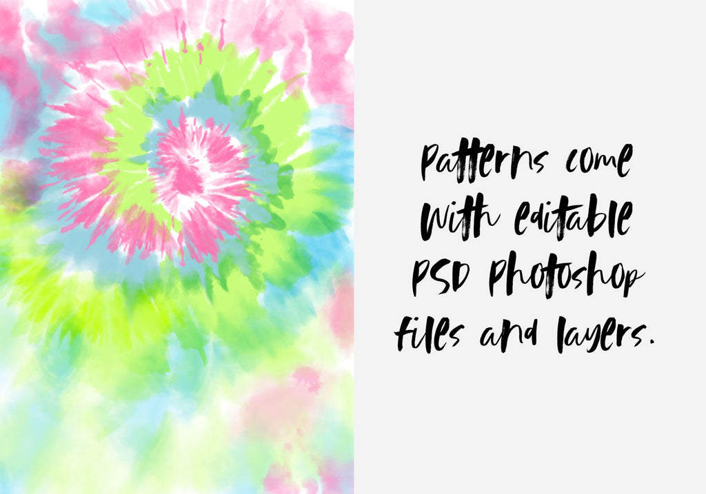 Pastel Tie-Dye Backgrounds, Set of 9