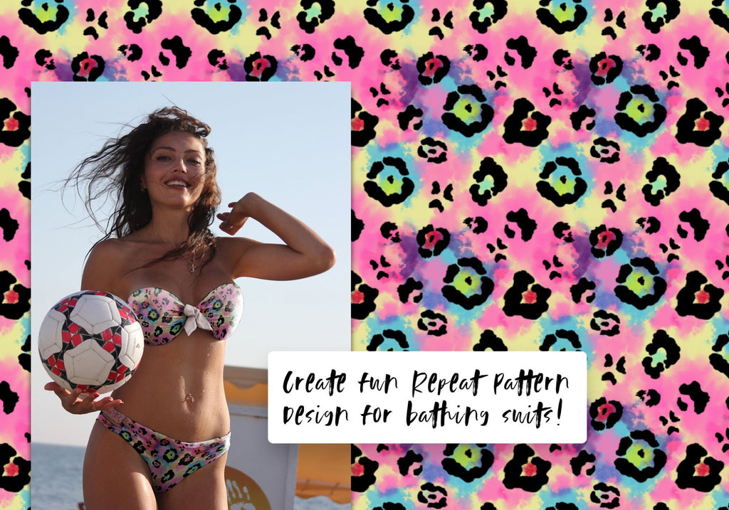 Seamless Rainbow Leopard Pattern, Tie-Dye Animal Print