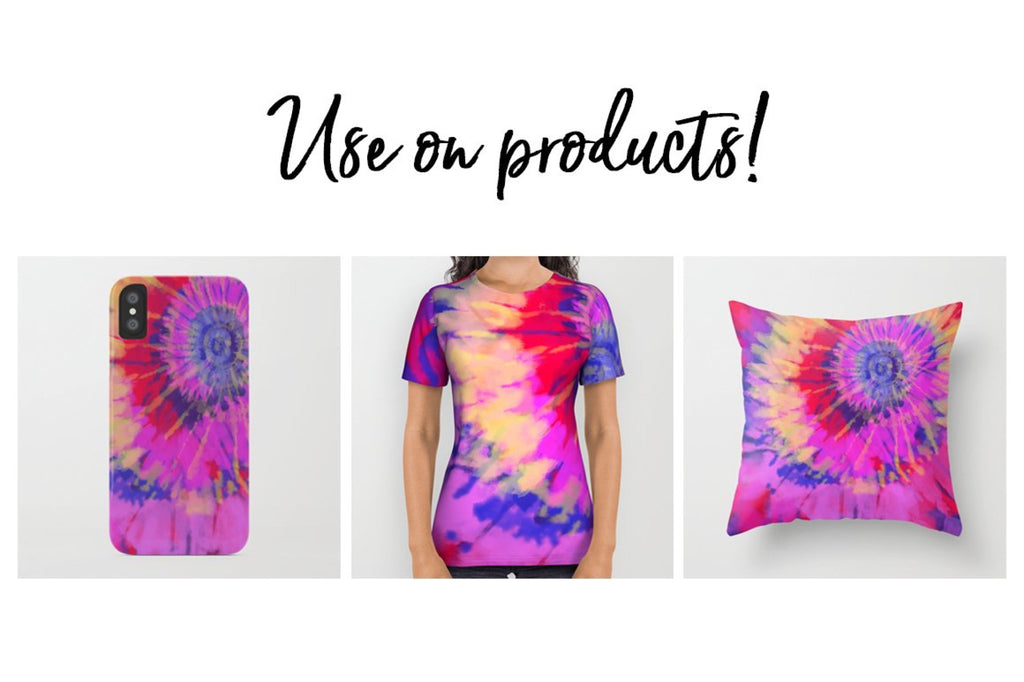 Digital Tie-Dye Spiral Backgrounds, Vol. 2, Set of 8