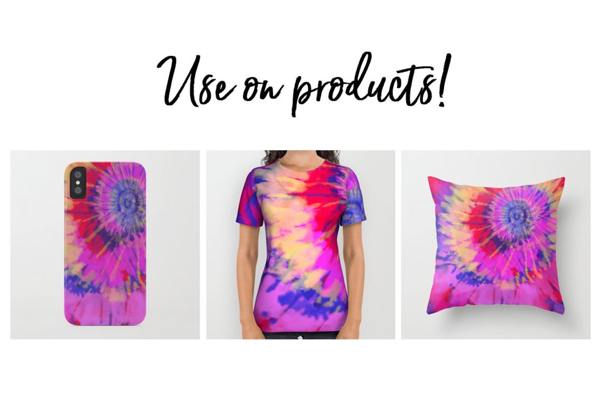 Digital Tie-Dye Spiral Backgrounds, Vol. 2, Set of 8