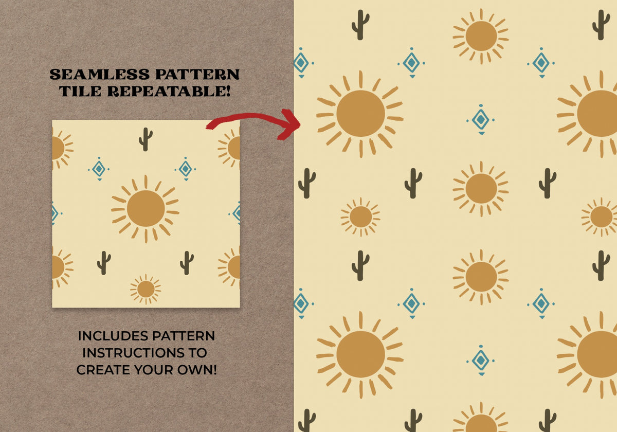 Boho Southwest Seamless Patterns & Vector Set