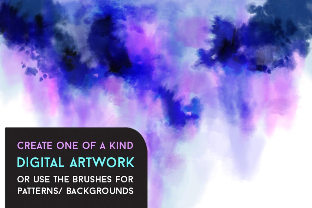 Tie-Dye Ink Blot Photoshop Brushes, Set of 10 (.abr)