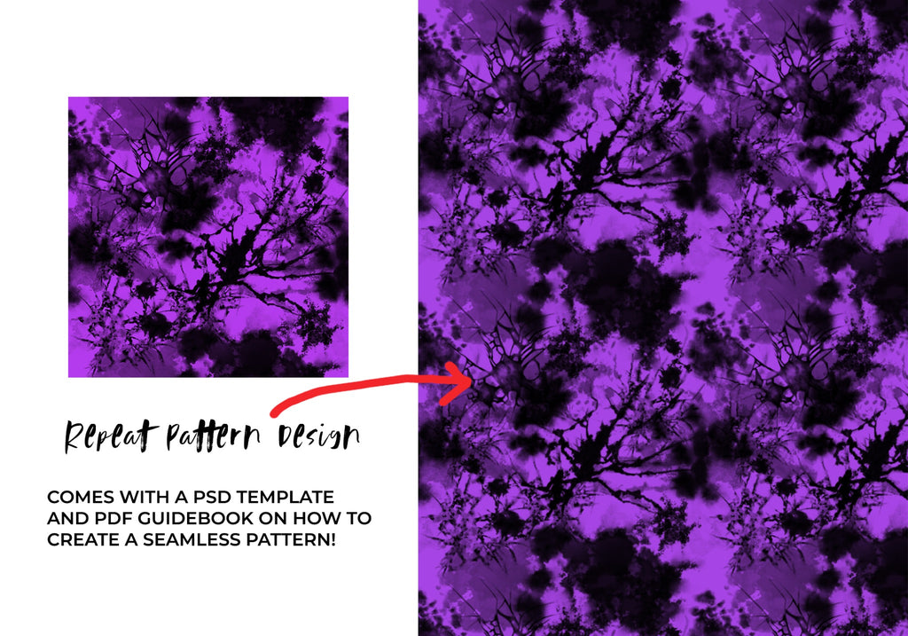 Spider Tie-Dye Seamless Pattern, Set of 20 Colorways