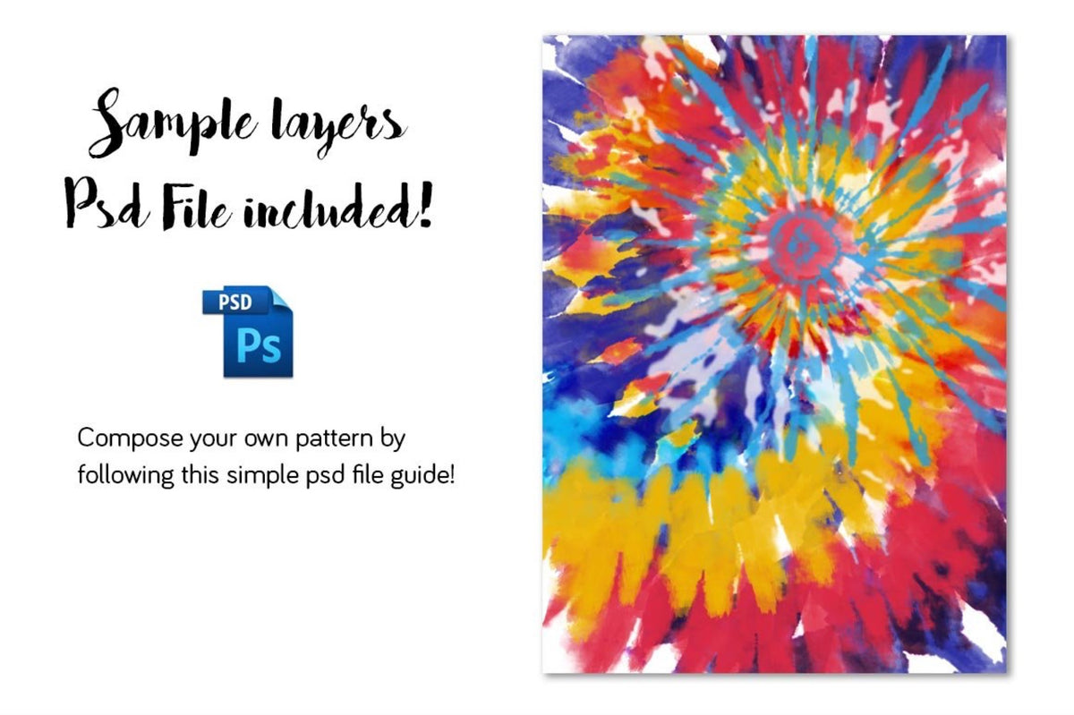 Tie-Dye Spirals Photoshop Brushes Vol. 2 (.abr)