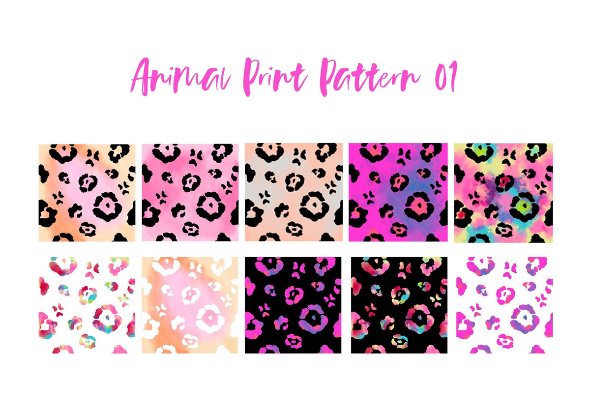 Seamless Rainbow Leopard Pattern, Tie-Dye Animal Print