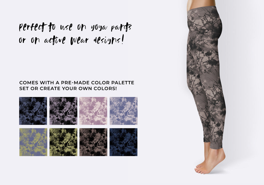 Spider Tie-Dye Seamless Pattern, Set of 20 Colorways