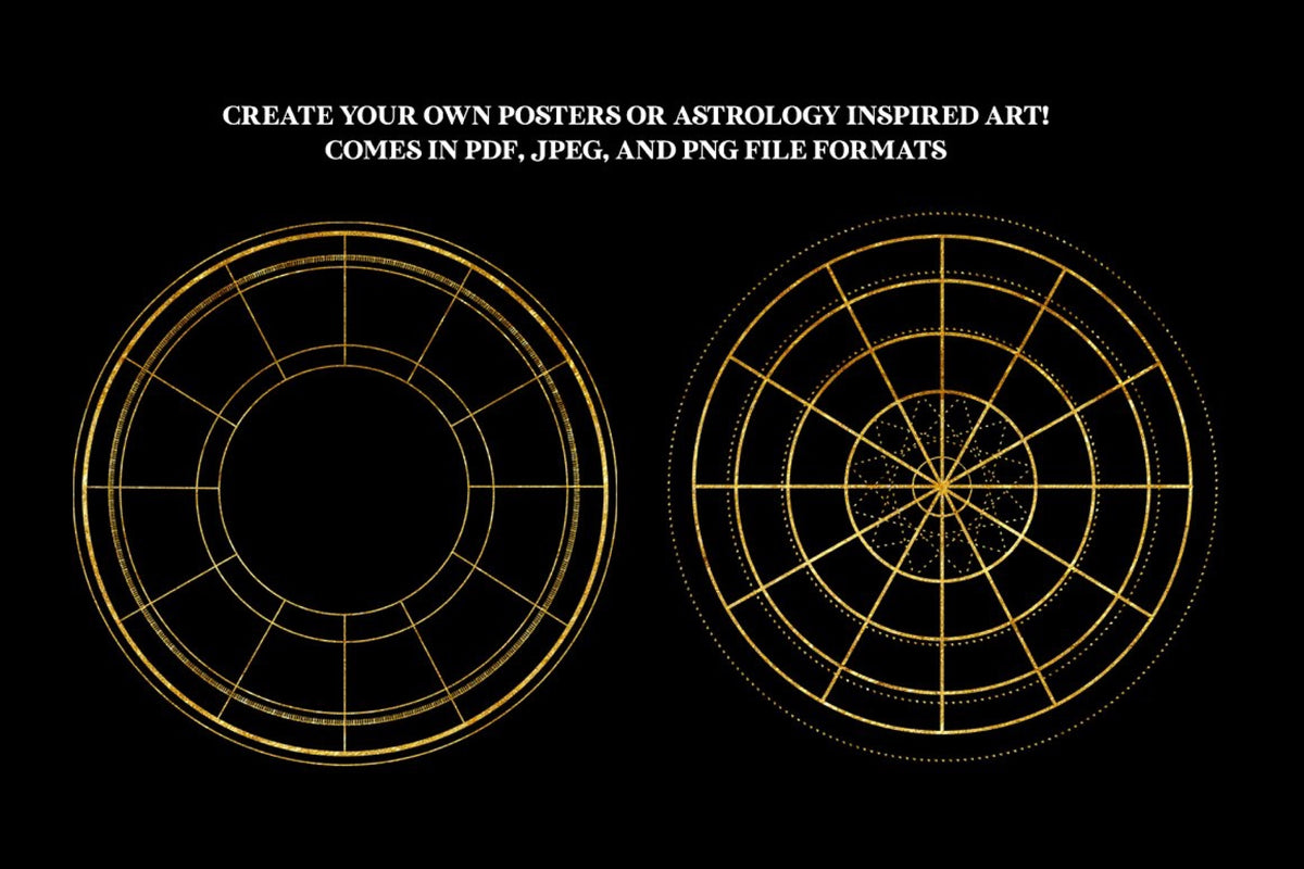 Astrology Birth Chart, Icon Set & Printables — Procreate Version