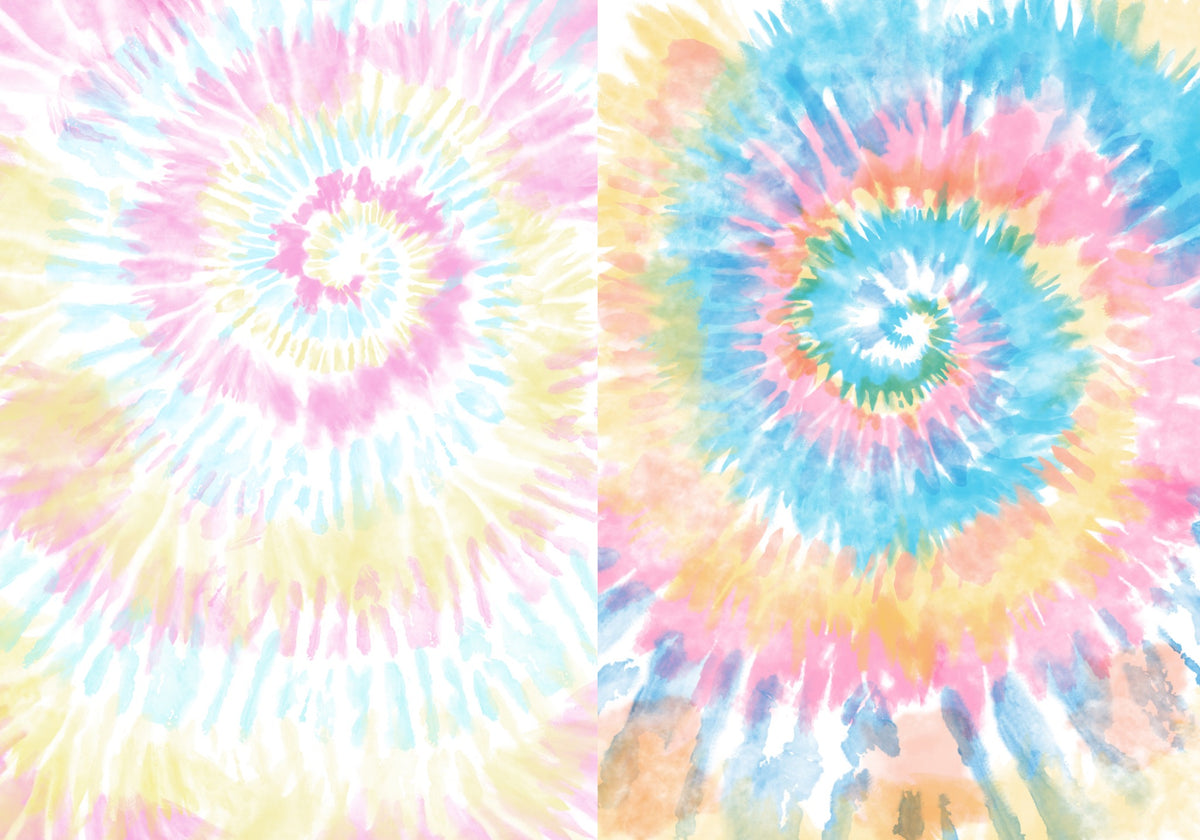 Pastel Tie-Dye Backgrounds, Set of 9