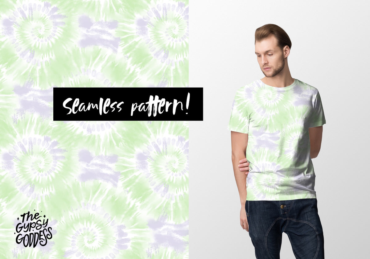 Pastel Spring Seamless Tie-Dye Pattern, Set of 8 Colorways