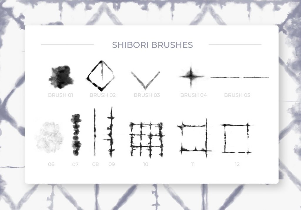 Shibori Digital Tie-Dye 12 Photoshop Brushes